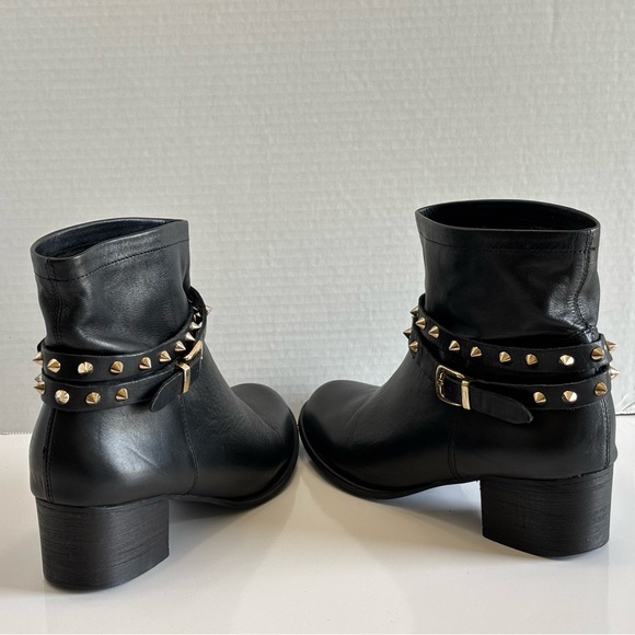 Matisse Rocker Ankle Boots Women’s 7.5M Black Leather Spike Studded Moto Pull On - Picture 10 of 16